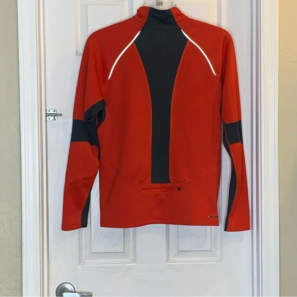 The North Face Mens Red Track Jacket Stretch Knit 1/2 Zip Pull Over Size Medium